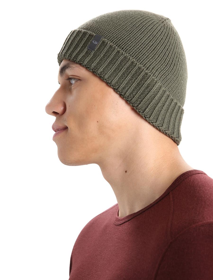 Czapki Icebreaker Unisex Merino Vela Cuff Beanie Męskie Oliwkowe | PL 1858OKIR